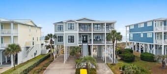 Oceanfront West Point in Oak Island: 12 bedrooms, sleeps 30, with luxury amenities.