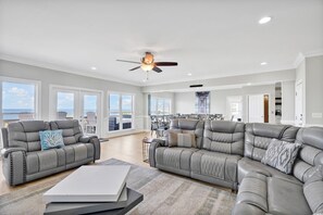 Televisión, chimenea, reproductor de DVD