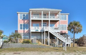 Exterior - Spacious 8BR/5BA Oceanview Home Across Street From Beach-Private POOL-Sleeps16 (Oak Island)