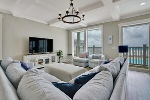 Smart TV, DVD player, books, video library
