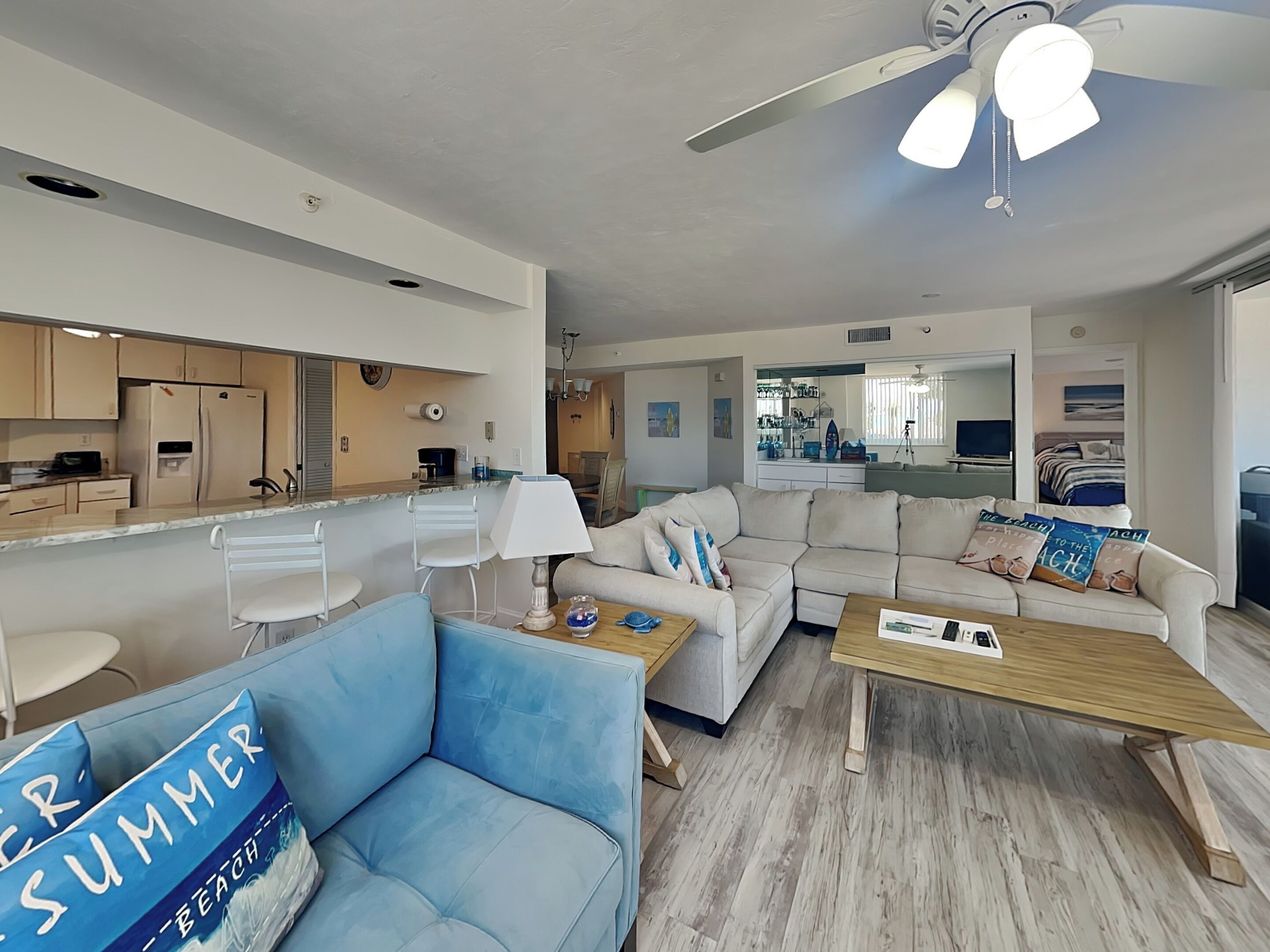 Condo, Multiple Beds, Balcony (Ocean Harbor 104A - No Pets Allowed) | Living area | 40-inch TV with cable channels