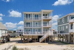 Exterior - Oceanfront retreat in Oak Island with 7 bedrooms and pool for 20 guests. (Oak Island)