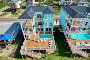 Exterior - 7BR/5.5BA Home-Oceanfront, Pool, Elevator, Sleeps 20 (Oak Island)