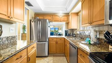 Condo, Multiple Beds, Balcony (#301 - No Pets) | Private kitchen | Fridge, microwave, oven, stovetop