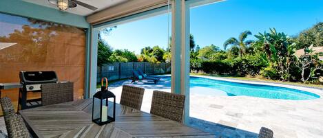 Outdoor pool, a heated pool