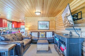 TV, DVD player, books, offices