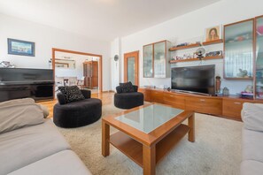 Family Villa, 6 Bedrooms, Sauna, Pool View | Living area | 50-inch flat-screen TV with cable channels, TV - Villa Lux Nina - 6 bedrooms - pool&sauna (Zadar)