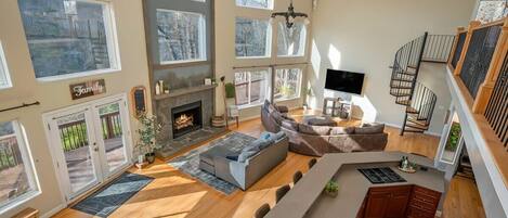 TV, fireplace, video games, streaming services