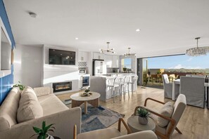 TV, fireplace, offices