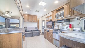 Microwave, coffee/tea maker - Outdoor Glamping Fully Setup RV #27 (Bayfield)