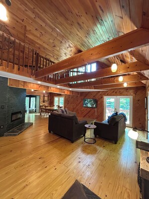 Smart TV, fireplace, video games, books