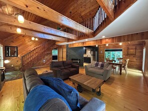 Smart TV, fireplace, video games, books