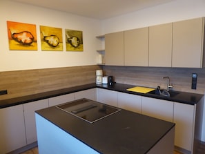 Kühlschrank, Mikrowelle, Ofen, Herdplatte