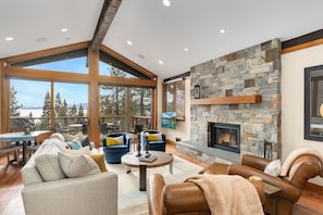 Smart TV, fireplace, table tennis, books