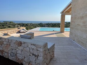Outdoor pool - Blue Door Sea View Trullo - Upper Floor (Salve)