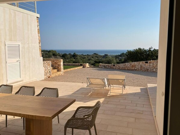 Outdoor dining - Blue Door Sea View Trullo - Upper Floor (Salve)