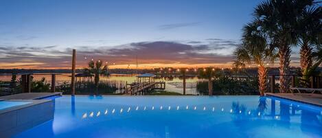 Piscine extérieure, piscine chauffée