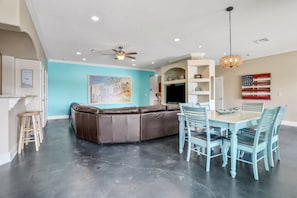 Smart TV, DVD player, ping pong, video library