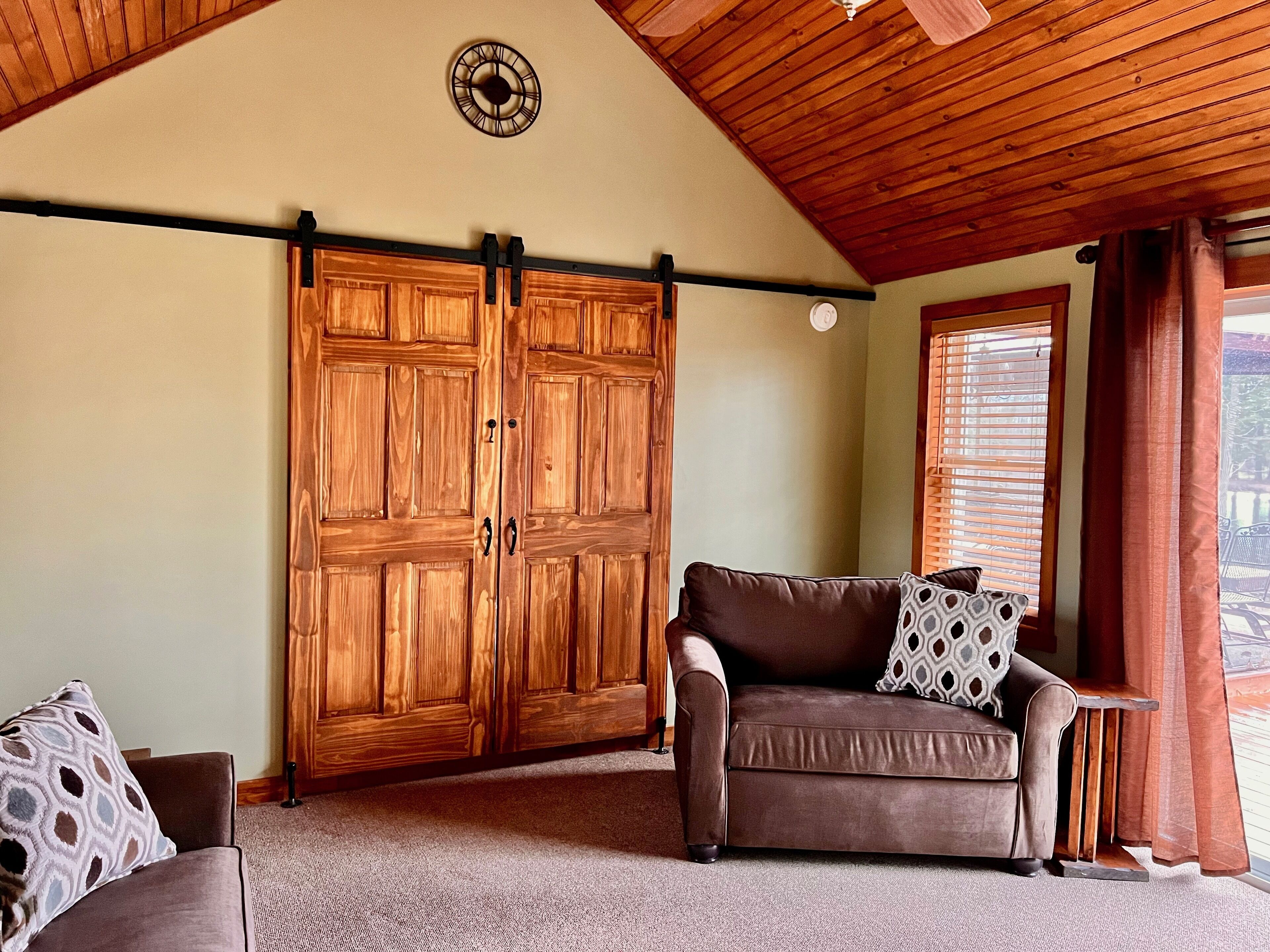 TV, DVD player, video library