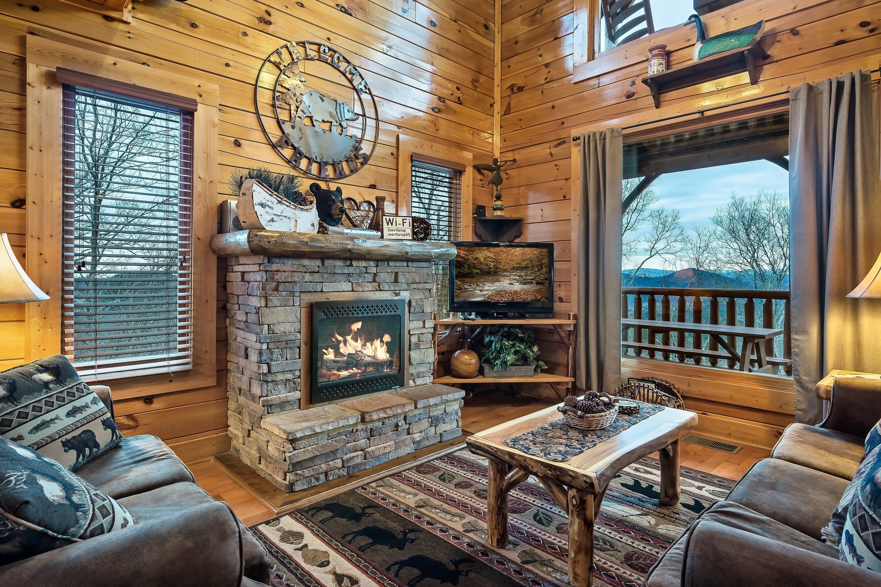 TV connectée, cheminée, jeux vidéo, lecteur de DVD