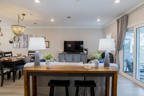 TV, DVD player, stereo