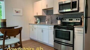 Fridge, microwave, coffee/tea maker, electric kettle