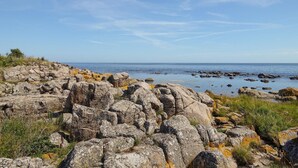 A rocky coastal landscape with large boulders and sparse vegetation. - 1 bedroom awesome home in Svaneke (Svaneke)