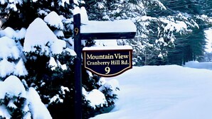 A snow-covered street sign for Mountain View, Cranberry Hill Rd. - MINUTES TO STRATTON AND BROMLEY! (bondville)