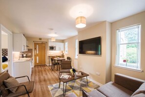 Appartement, accessible aux personnes à mobilité réduite | Coin séjour