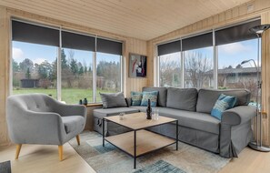 Smart TV, fireplace, stereo