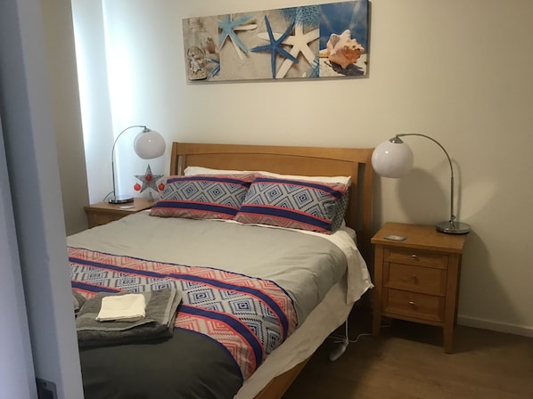 1 bedroom, Egyptian cotton sheets, iron/ironing board, bed sheets