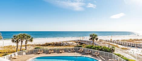 View of the Ocean and the 1st Private Community Pool from the balcony.