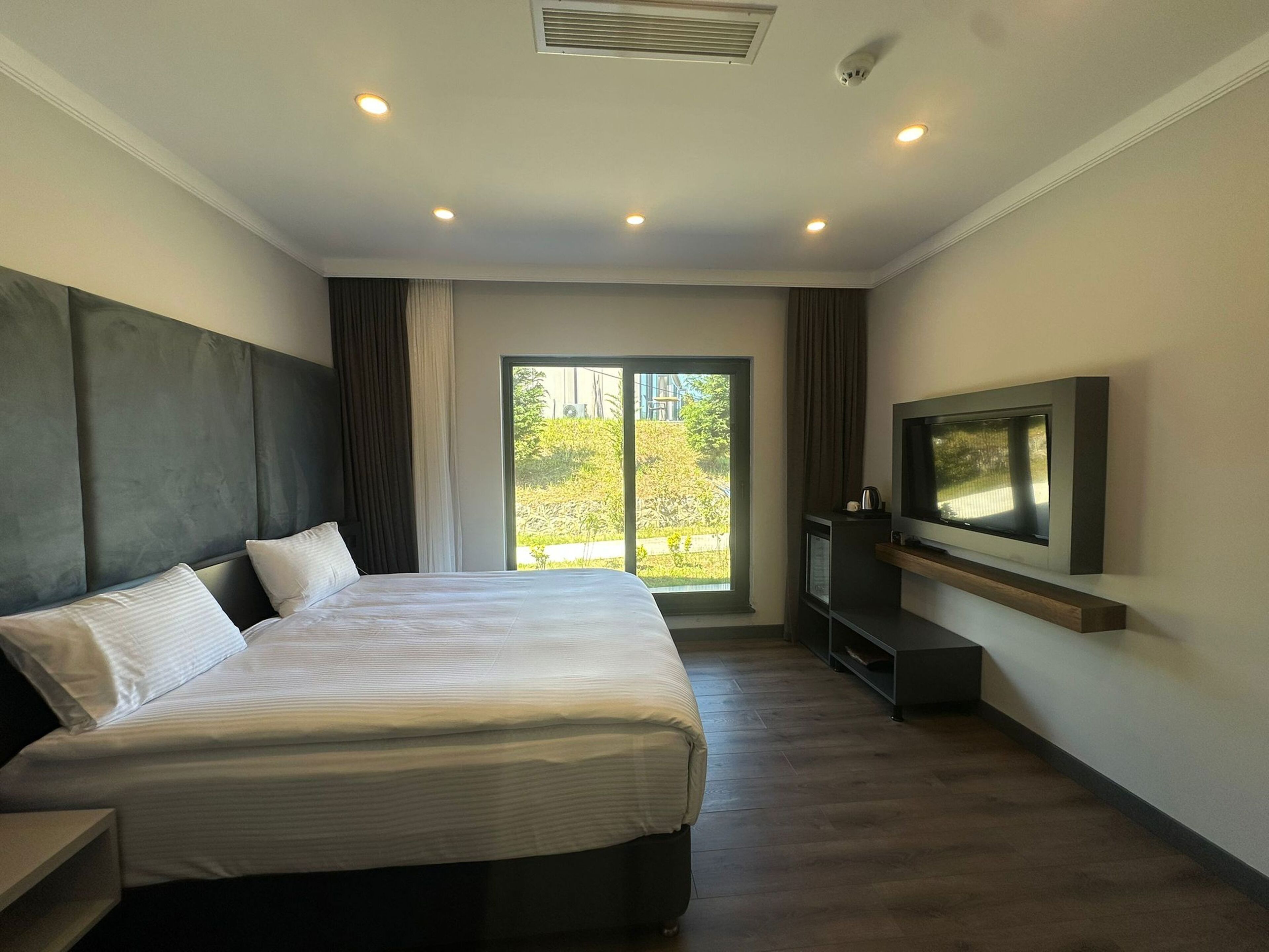 Habitación básica | Ropa de cama de alta calidad, edredones de plumas, minibar y caja fuerte