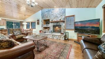 TV, fireplace, offices