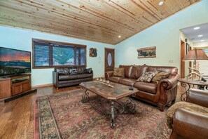 Télévision, cheminée, espaces bureaux