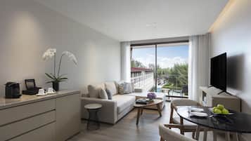 Luxe beddengoed, een minibar met enkele gratis items