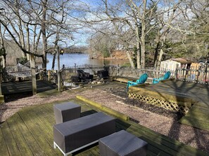 Terrace/patio - NEW Listing: LAKEFRONT Home w/ Dock, Theater Room, Firepit. Near Mystic, Casinos (Griswold)