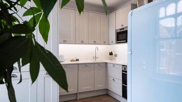 Apartment | Private kitchen | Fridge, microwave, stovetop, dishwasher
