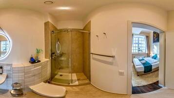 Hair dryer, soap, shampoo
