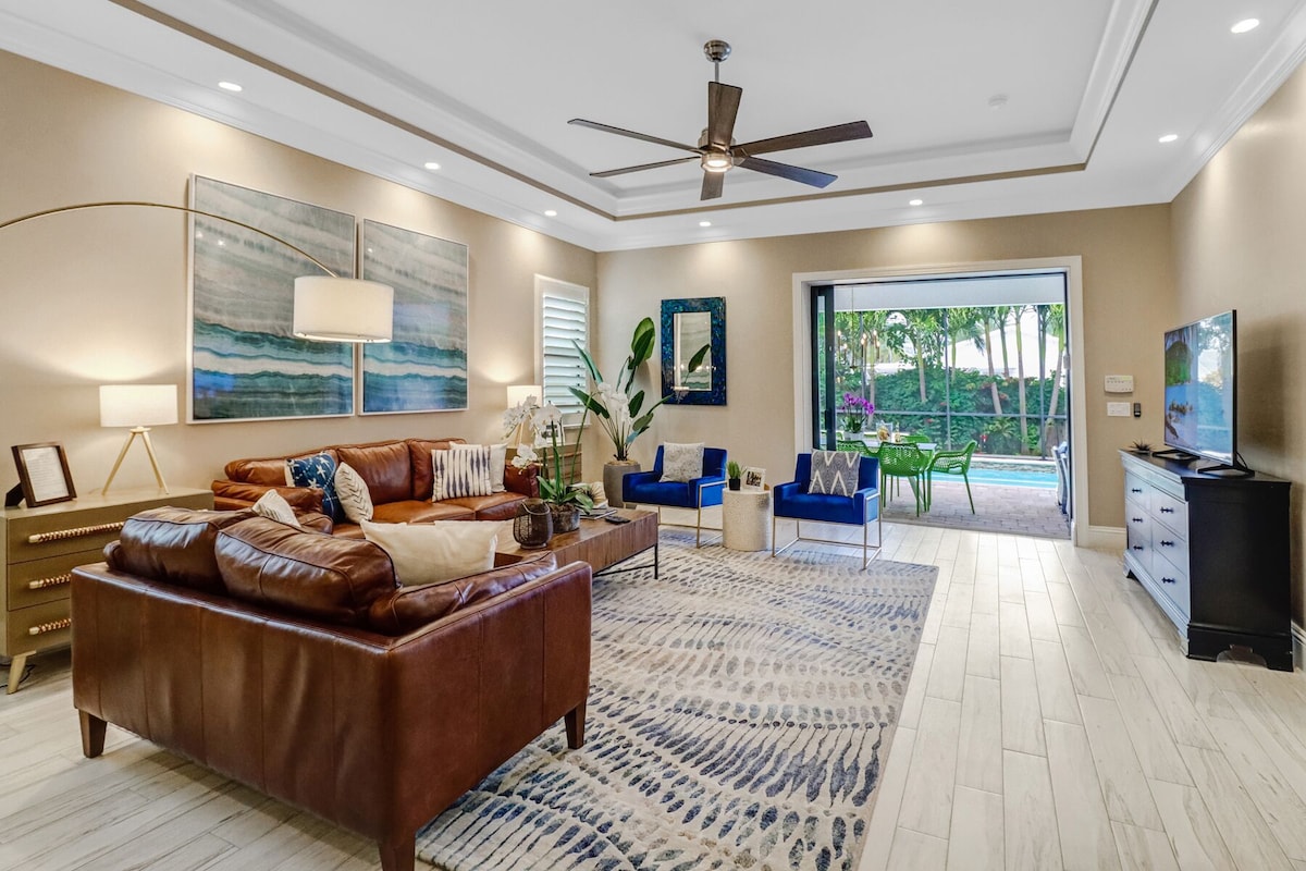 Photo 9 of Beach! 2 Masters w Kings, Pets, Queen ensuite, hot tub, private heated Pool