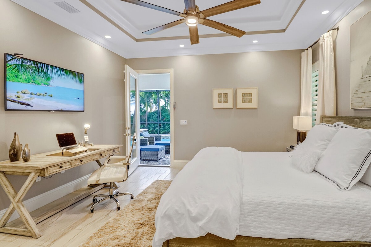 Photo 13 of Beach! 2 Masters w Kings, Pets, Queen ensuite, hot tub, private heated Pool