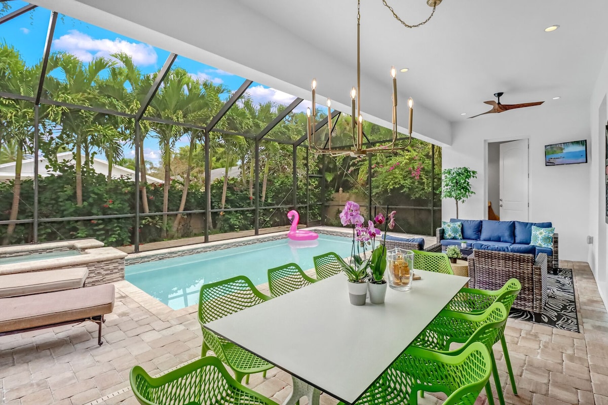 Photo 5 of Beach! 2 Masters w Kings, Pets, Queen ensuite, hot tub, private heated Pool
