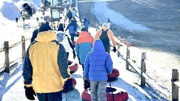Fun times year round at nearby Highlands Outpost for the slide! It’s open all year and in winter they make snow for snow tubing! The whole family will have a blast!