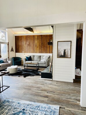 Televisión y chimenea 