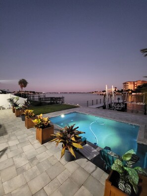 Outdoor pool - Million Dollar Views! Waterfront 2 bedroom/2 bath duplex with pool and dock.  (Treasure Island)