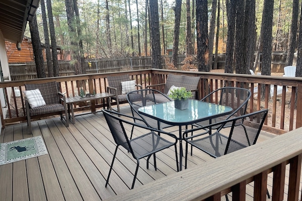 Newly added backyard deck