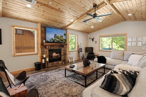 TV, caminetto, videogiochi