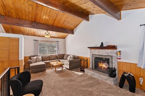 TV, caminetto, videogiochi