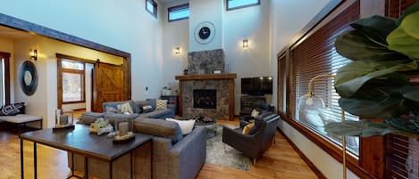 TV, fireplace, DVD player, ping pong
