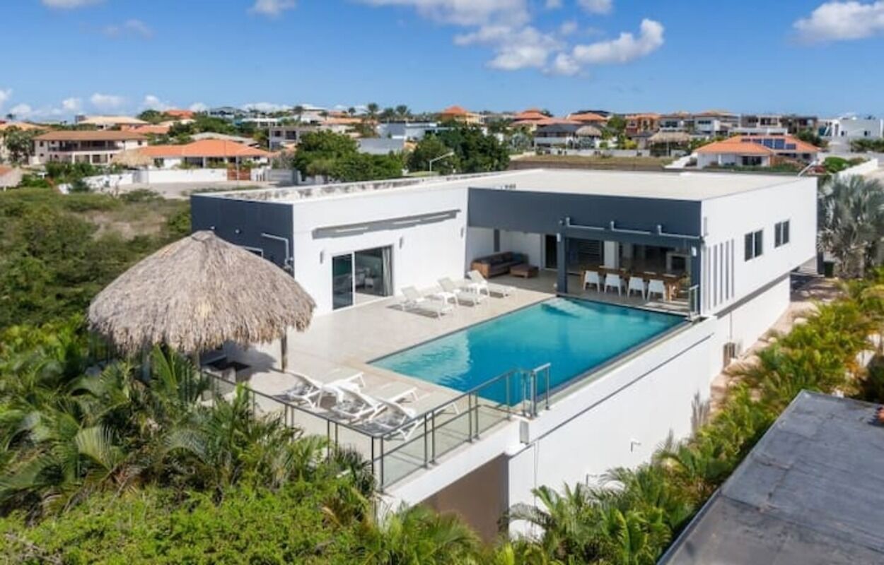 Outdoor pool, a heated pool, sun loungers